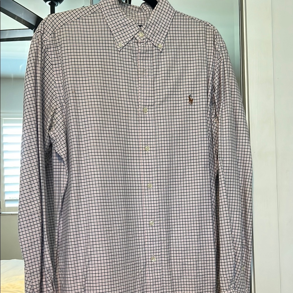 Polo by Ralph Lauren Blue and White Dress Shirt Timeless Elegance